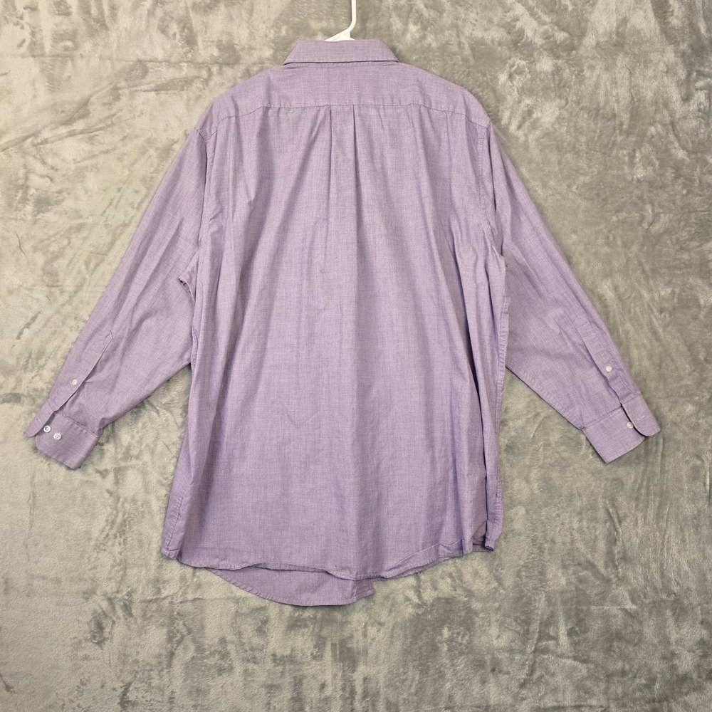 Saddlebred Easy Care Big Men's Dress Shirt Purple 18.5 Neck 2XL - Picture 3 of 3